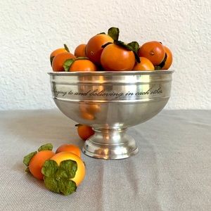 Antique Silver Sentiment Snack Bowl - Pottery Barn